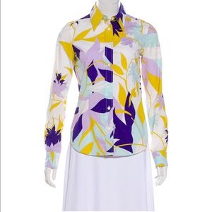 Emilio Pucci printed button up top.